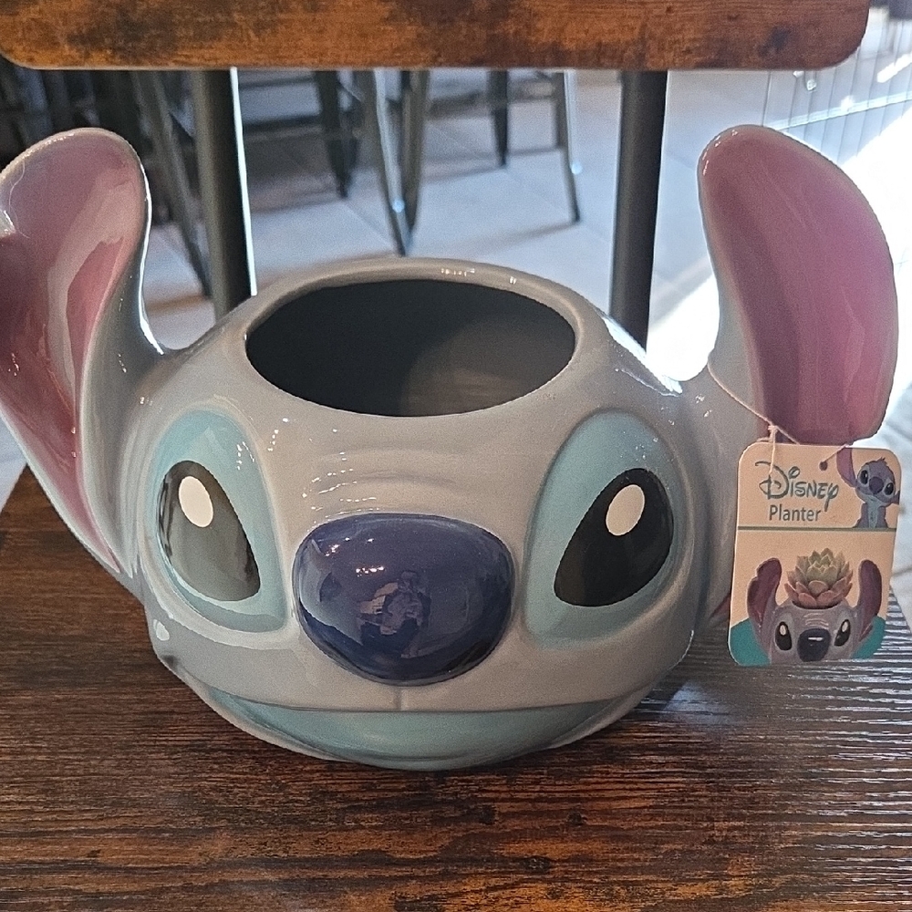 Disney Stitch Ceramic Planter - Blue and Purple